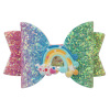 Rainbow hairgrip with bow, fashionable hair accessory, suitable for import, gradient