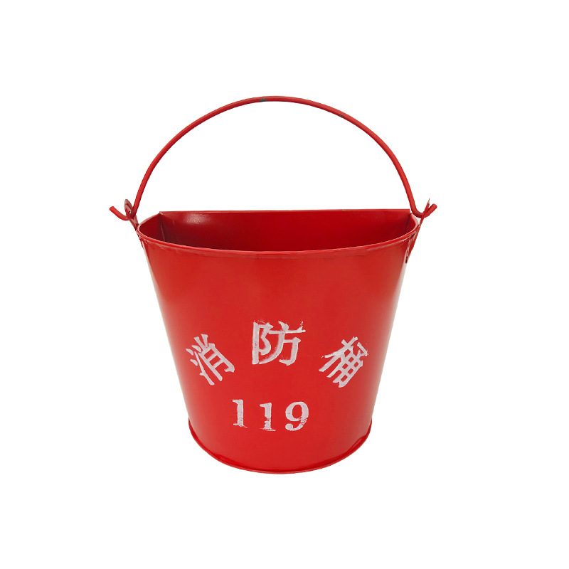 Wholesale fire buckets, standard full set of fire equipment for micro fire stations, half-round iron bucket with fire sand