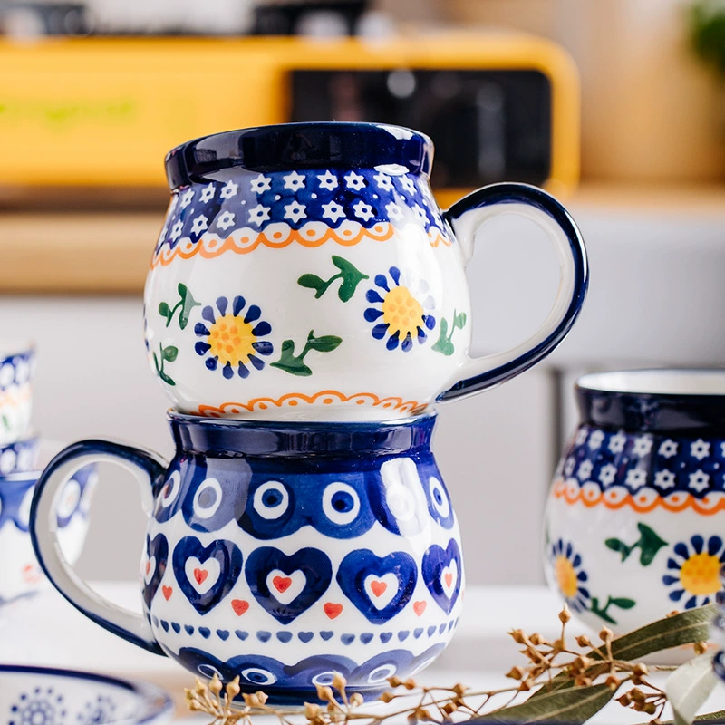 Подарочная керамическая кружка — креатив в этническом стиле, рекламная персонализированная кружка для воды, большая объёмная винтажная кружка