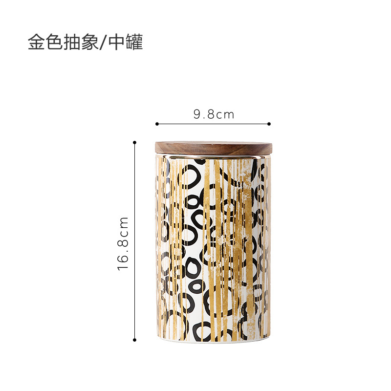 Olla media abstracta dorada