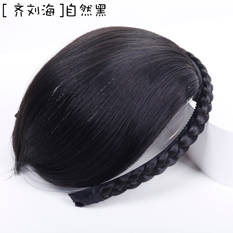 Peluca flequillo Twist trenza banda de pelo flequillo señoras flequillo recto pieza de la peluca cortina de cabeza falsa Red Rojo natural flujo falso Mar