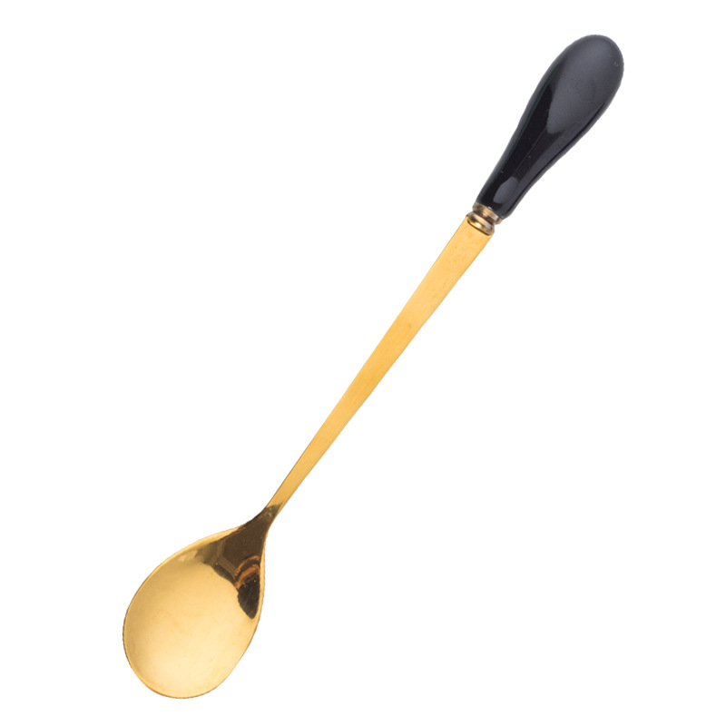 Lang kaffeske i rustfrit stål med keramisk håndtag til is_voghion.com