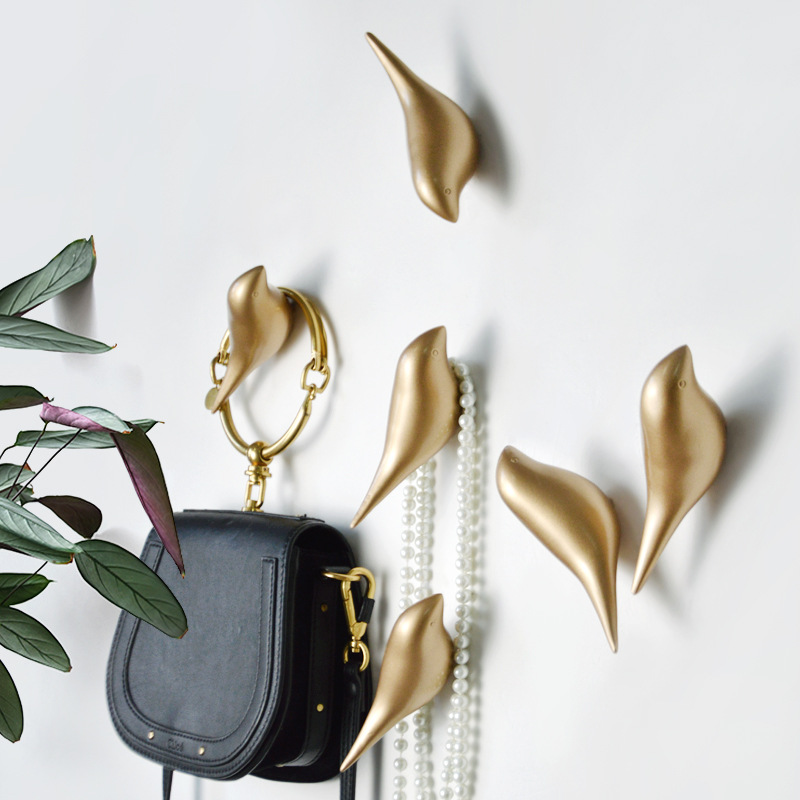 Simple moderno creativo pájaro gancho decorativo pared dormitorio sala de estar puerta colgando ropa gancho tienda de ropa restaurante solo gancho