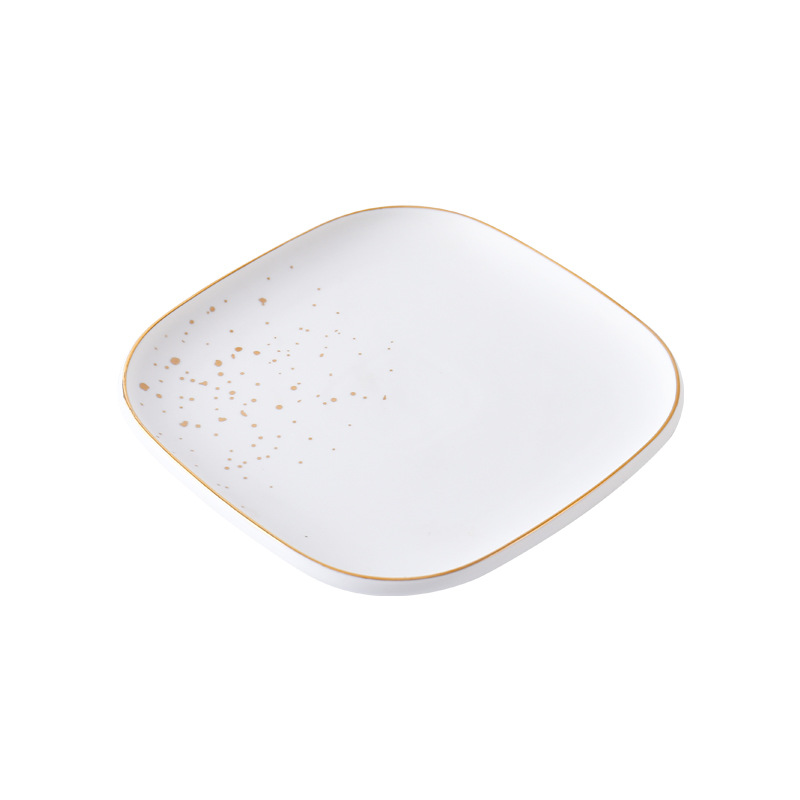 AL2180 Элегантная белая маленькая квадратная плоская тарелка