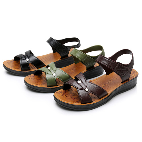 Mom Sandals Women's Casual Flat Non-Slip Thick Heel Sandals Middle-aged and Elderly Wear Fashion Sandals Old People's Shoes Summer