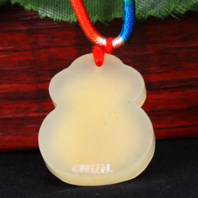 Gold inlaid with jade, 4D Hetian jade pure gold, new fortune, lucky bag pendant, money necklace for men and women
