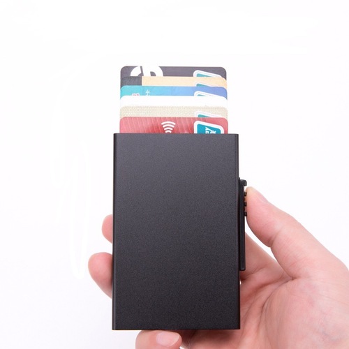 Aluminum Coin Holder with Aluminum Anti-Magnetic Box, Automatic Card Box with Logo, Wholesale and Retail