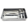 Stainless steel towel plate thickened non -magnetic long square plate barbecue baking dish baking square plate flat bottom deep pallet