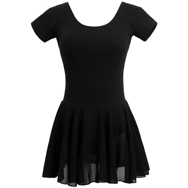 En stock nueva ropa de práctica de baile ropa de baile de manga corta para mujer Ballet adulto Falda de baile de gasa yoga ropa de gimnasia corporal