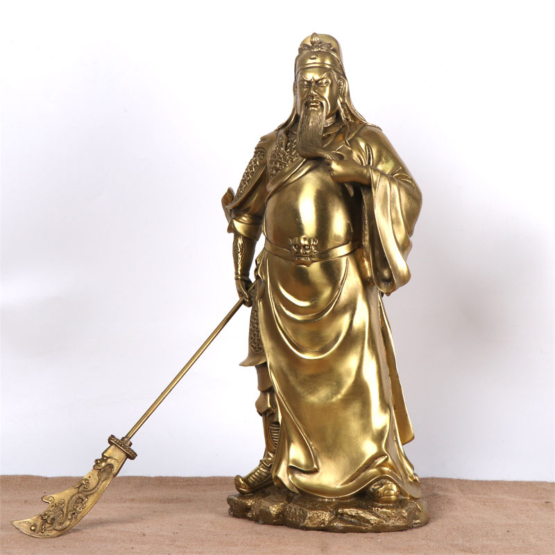 杨铜记 铜立关公 关公摆件站关公 武财神 横刀关公