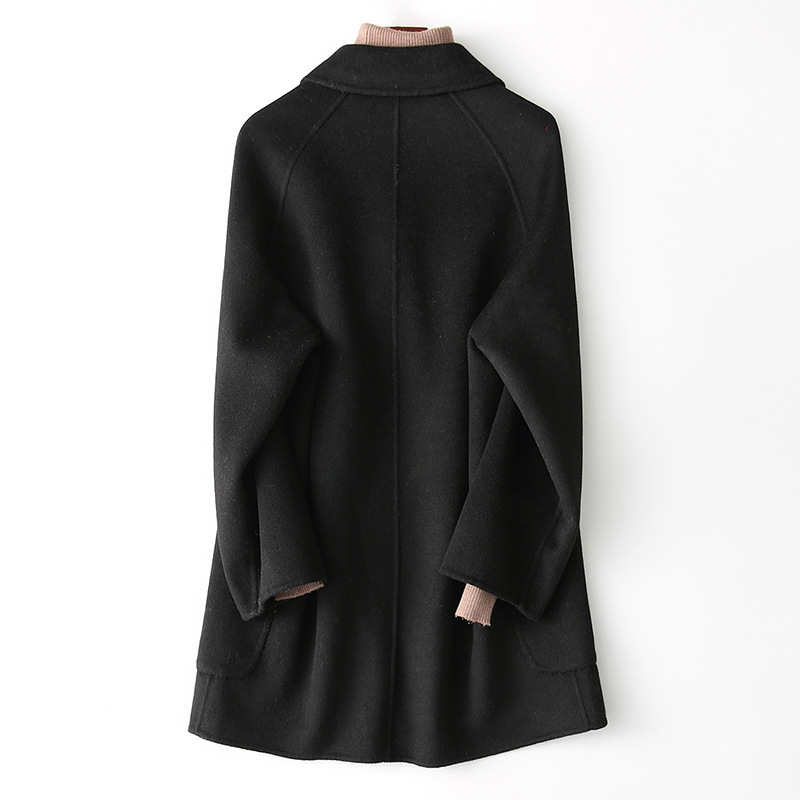 Chaqueta Corta de Lana de Doble Cara 100% Lana Hecha a Mano para Otoño e Invierno