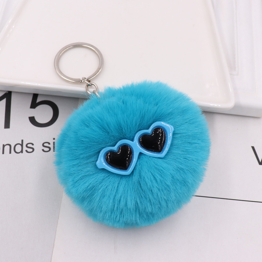 Amor ojos piel bola llavero artificial Imitación Piel de conejo bolsa colgante jeans ropa colgante personalización