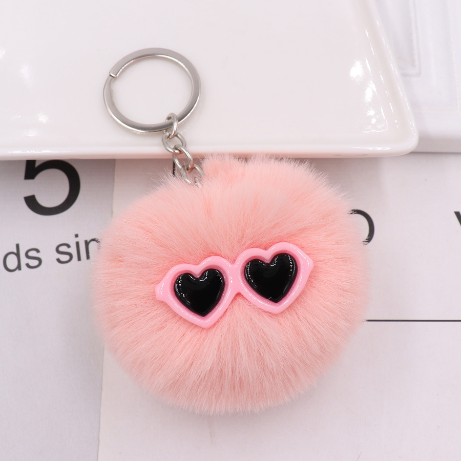 Amor ojos piel bola llavero artificial Imitación Piel de conejo bolsa colgante jeans ropa colgante personalización