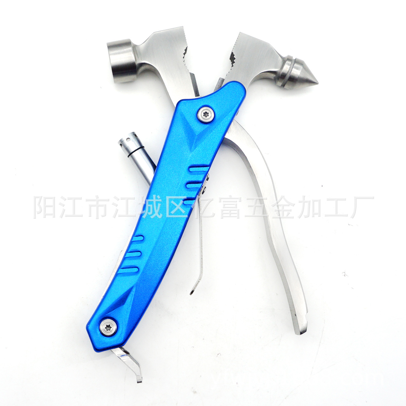 多功能车载救生锤十合一不锈钢救生锤户外便携救生组合斧头锤