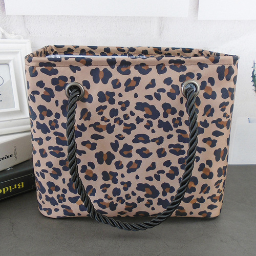 Bath bag women's portable bath basket fashionable thickened leopard print bath bag large capacity storage fitness bath wash bag