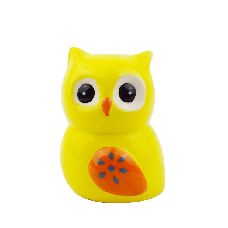Piggy bank, hand painting, owl