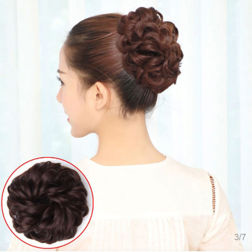 Wig hair band, rubber band, hair bun, hair band, hairpin, flower ball, flower bud, female head flower, fluffy curly hair, big hair band