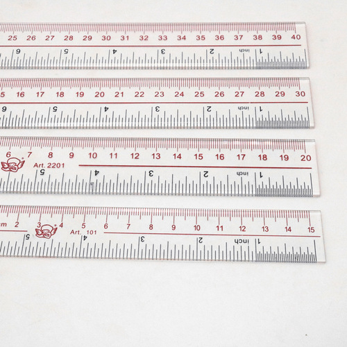 Little Angel Plexiglas Ruler 20 30 40CM/Transparent Ruler Measuring Tools Office Supplies