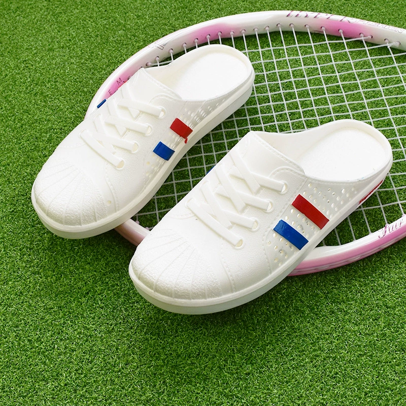 2020 новые домашние тапочки с полузакрытым носком, летние повседневные домашние Нескользящие сандалии с мягкой подошвой и толстой подошвой для девочек, обувь для медсестер