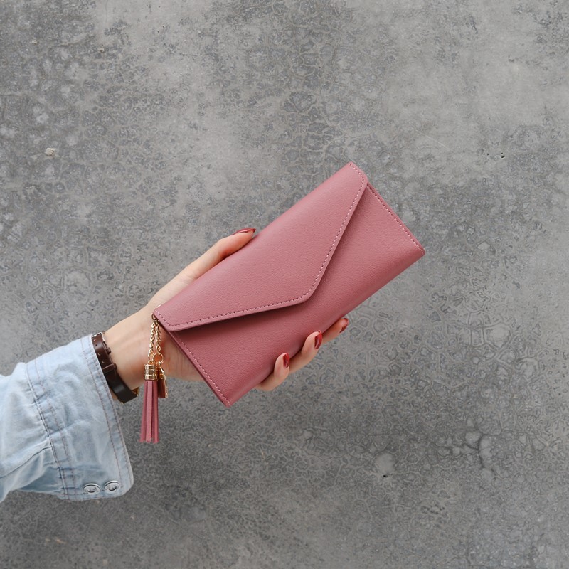 2026 Spring/Summer New Long Clutch Trendy Heart-Shaped Pendant Simple Fashionable Multifunctional Lychee Pattern Women's Wallet