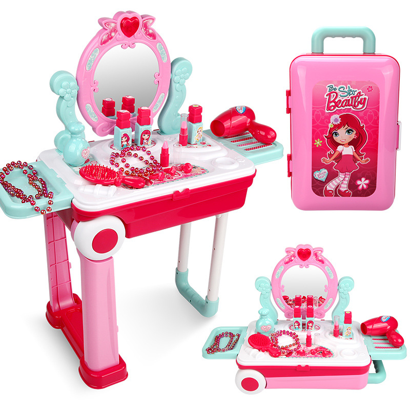 Xiongcheng niños juegan a las casitas cocina utensilios de cocina herramientas médicas niñas tocador juguetes viaje Li trolley caso traje