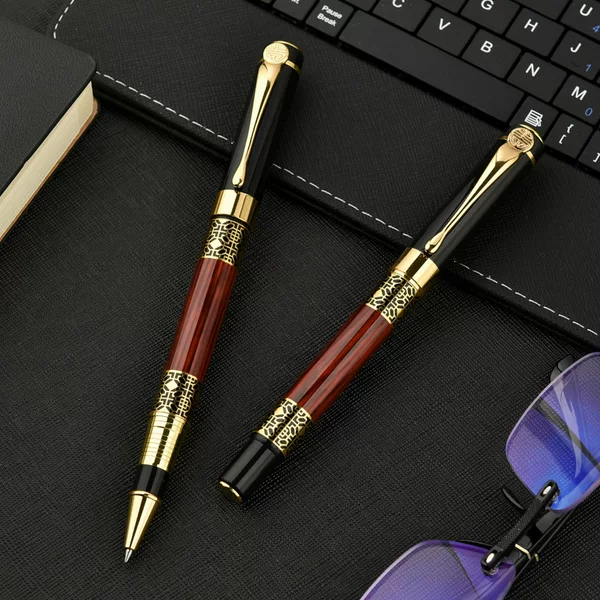 Wholesale Spot Wood Grain Pen Gel Pen Business Gift Metal Signature Pen Advertising Water Pen logo