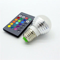 亞馬遜85-265V恆流電源ledrgb遙控燈泡球泡調光紅外彩燈變色