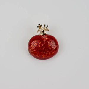 Cross-border hot cute enamel drop glaze red pomegranate fruit series brooch pin