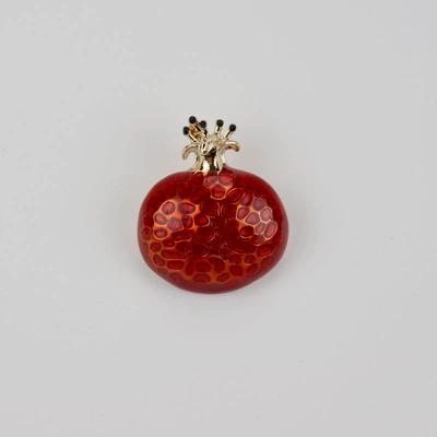 Cross-border hot cute enamel drop glaze red pomegranate fruit series brooch pin