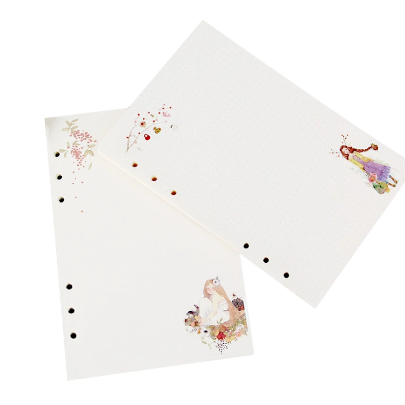 A5 Six-Hole Inner Pages (Six-Kong) Forest Girl Design, Multi-Layout Core Inserts 220 pcs