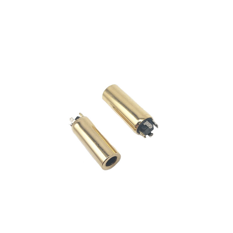 3.5MM四极耳机母座外径6.0镀金  DC3.5四级音频母座镀金