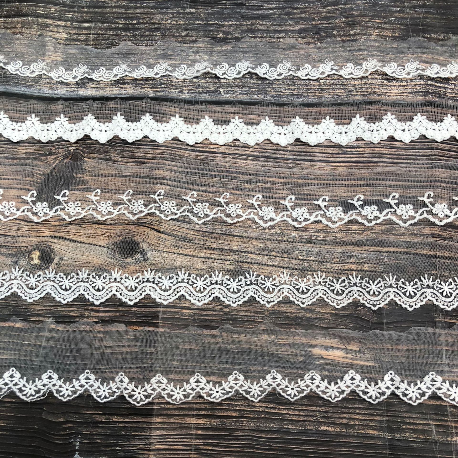 水溶蕾丝全棉线花边 几何菱形条码 网布刺绣花边 DIY外贸服装辅料