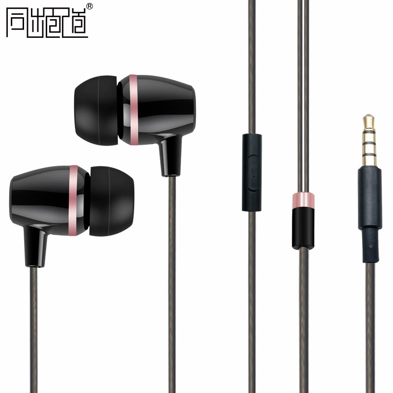 Ceramic shell wired headphone ring porcelain speaker dynamic coil piezoelectric dual unit 3.5 socket mobile phone universal