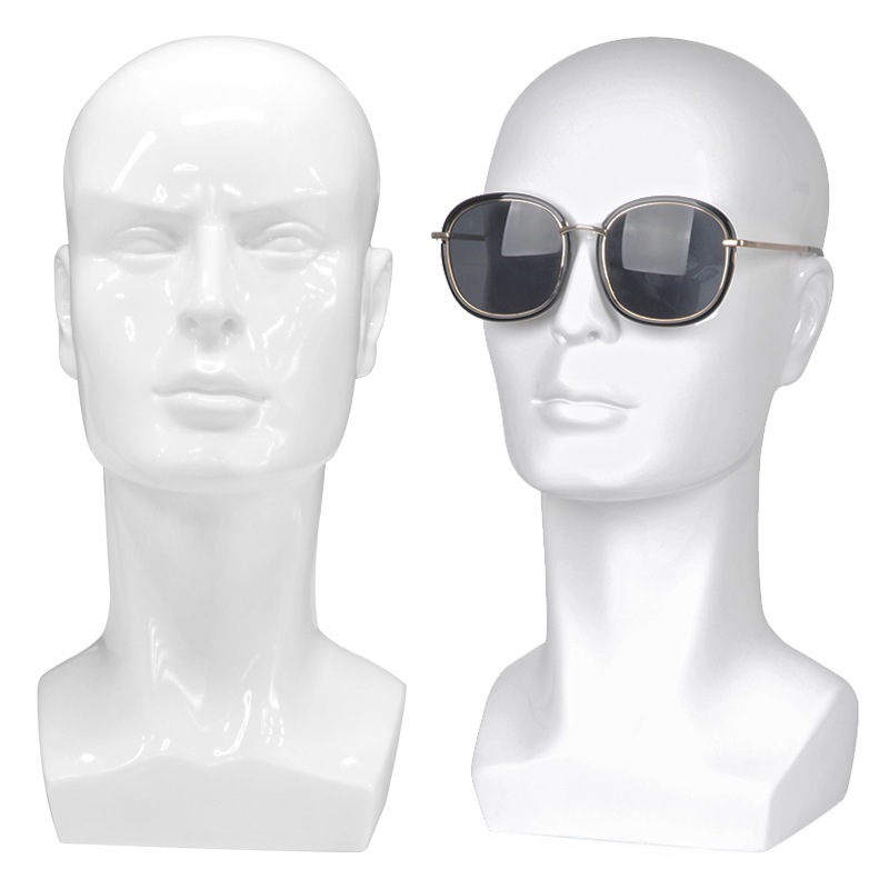 Men's Model Head European and American Wig Glasses Headphone Display Props Dummy Head Model Male Bald Head Model
