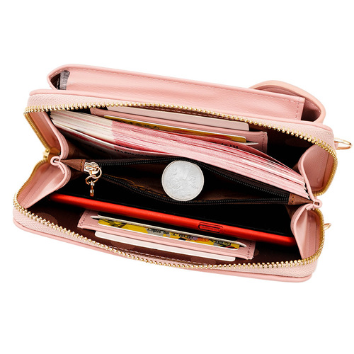 New large-capacity mobile phone bag, small shoulder crossbody zipper bag, multi-functional long clutch bag, women's wallet wholesale
