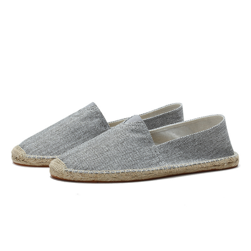 Factory Summer Linen Shoes Men's Handmade Straw Linen Bottom Fisherman Shoes Lazy Slip-on Canvas Shoes Support One Piece Hair Factory Summer Linen Shoes Men's Handmade Straw Linen Bottom Fisherman Shoes Lazy Slip-on Canvas Shoes Support One Piece Hair