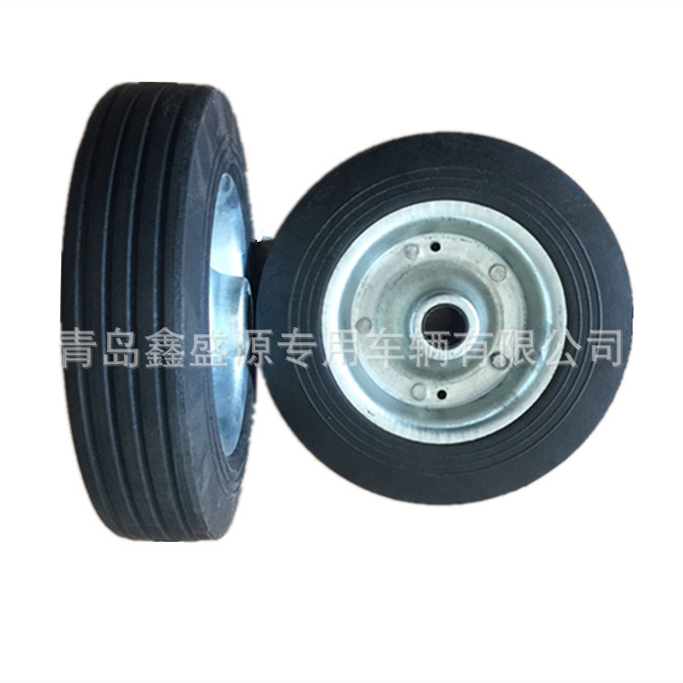 8寸胶粉实心轮 8x2垃圾桶车轮 8寸手推车拖车工具车轮子