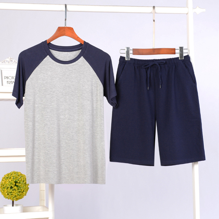 Venta directa de fábrica modal casa traje de los hombres pijamas verano homewear casual pijamas traje