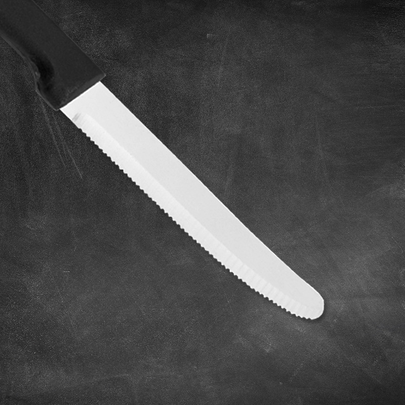 Cocina gadget cuchillo de carne mango de plástico acero inoxidable filete redondo puntiagudo 8 pulgadas embalaje de la fruta papelería en stock