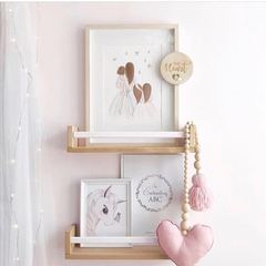 Source factory ins Nordic Macaron solid wood frame bookshelf storage rack partition children's room creative wall decoration
