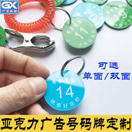 厂家批发亚克力号码牌麻辣烫数字牌泳池寄存牌桌塑料号牌桑拿手牌