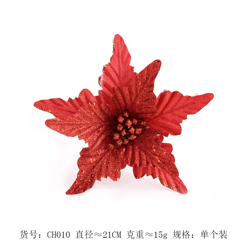 Simulación de Navidad flor de la Navidad de DIY accesorios de decoración de la boda decoración de vacaciones de color rojo puro gran flor de Navidad