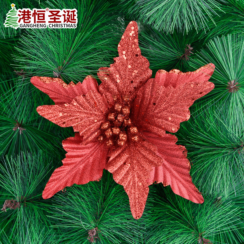 Simulación de Navidad flor de la Navidad de DIY accesorios de decoración de la boda decoración de vacaciones de color rojo puro gran flor de Navidad