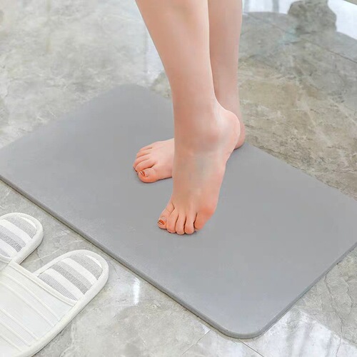 Diatomaceous Earth Foot Mat Absorbent Mat, Silicon Diatomaceous Earth Floor Mat Bathroom Foot Mat Non-Slip Mat Quick Dry Door Mat