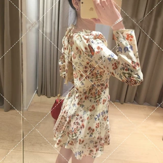 卓雅舞者18春夏新款 度假风小清新真丝印花露背连体裤INORA83093