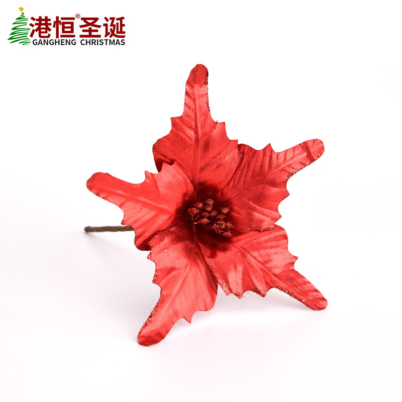 Simulación de Navidad flor de la Navidad de DIY accesorios de decoración de la boda decoración de vacaciones de color rojo puro gran flor de Navidad