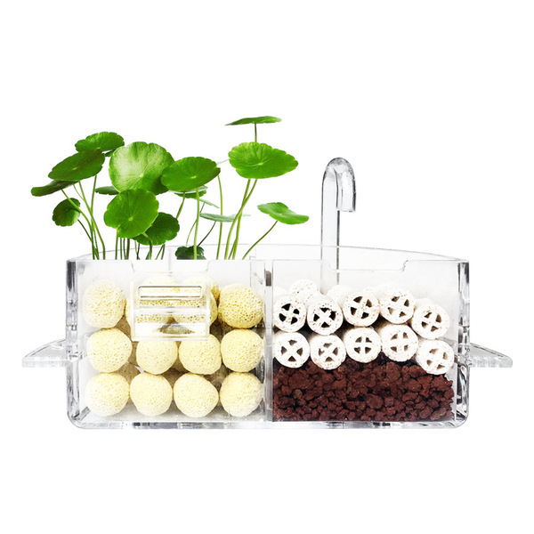 Factory round fish tank filter box Aquarium drip box small outer…