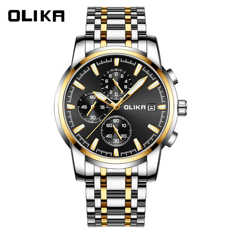 olika/Olga Men's Watch Fashion Business Waterproof Casual Luminous Quartz Men's Watch Steel Band Watch Men