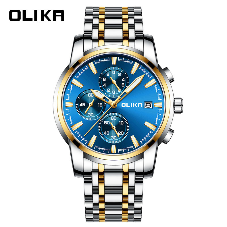 olika/Olga Men's Watch Fashion Business Waterproof Casual Luminous Quartz Men's Watch Steel Band Watch Men