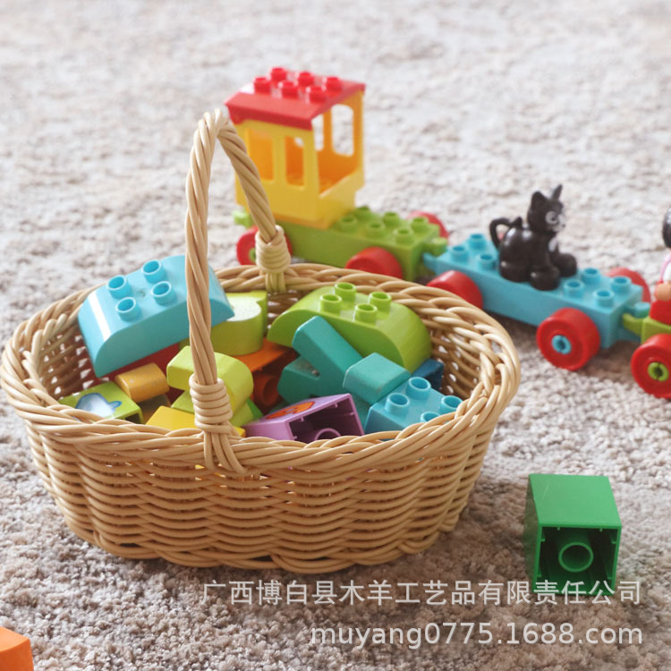 Venta al por mayor de tamaño pequeño Mini canasta de almacenamiento de juguetes para niños play House canasta de almacenamiento de dibujos animados portátil canasta organizadora portátil image 3